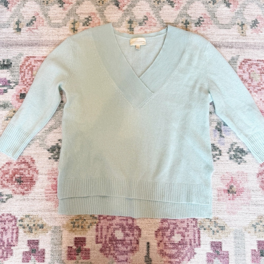 Anthropologie Womens Blue Cashmere Sweater Size X Small Capsule Timeless Soft - Picture 4 of 7